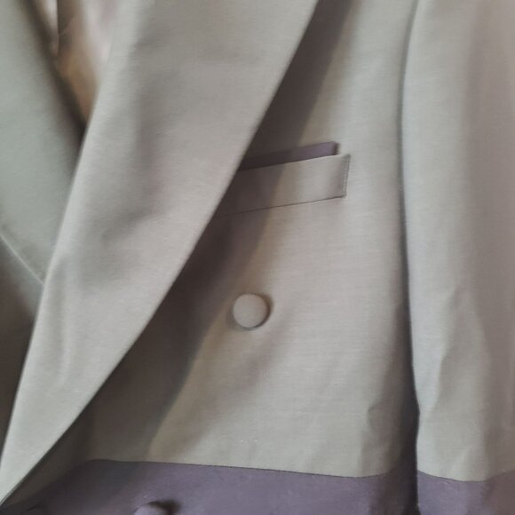 NEW Grogo Black Dark Green Wool Double Breasted Mens Suit Jacket EU 46 - Picture 6 of 15